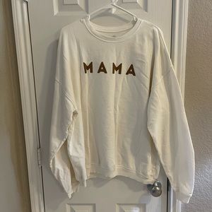 Roe + Cru Mama Sweatshirt - white/cream sz Large